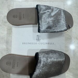 Brunello Cucinelli Gray Women's Slide Sandals